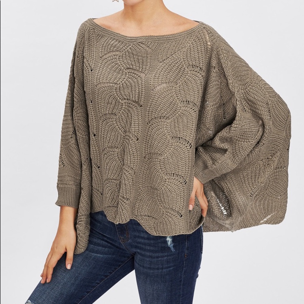 Scalloped Eyelet Sweater